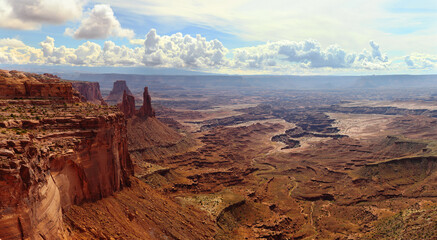Scenic panorama of view point in Canyonlands National Park, Utah, USA