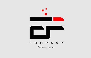 Fototapeta premium black red EF E F alphabet letter logo icon combination. Design for business and company