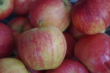 pile of red apples close up fresh fruits background