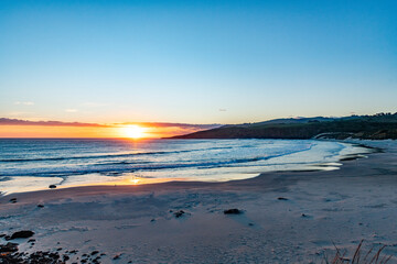 Sunset at the coast in New Zealand