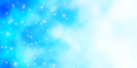 Light BLUE vector pattern with abstract stars.