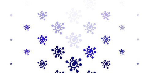 Light Purple vector backdrop with virus symbols.
