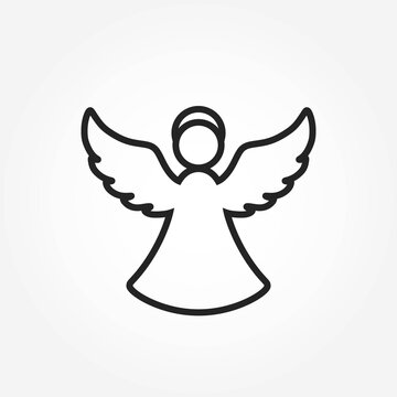 christmas angel line icon. christmas symbol. isolated vector image