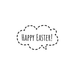''Happy Easter'' Easter Quote Word Lettering Illustration