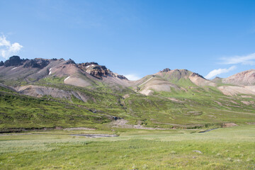Mountains of Breidavik valley in Iceland