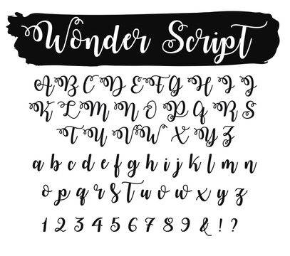 Wonder Script Cursive Font Alphabet