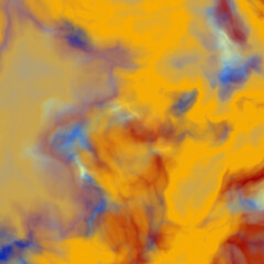Fototapeta na wymiar Yellow blue clouds, abstract watercolor background