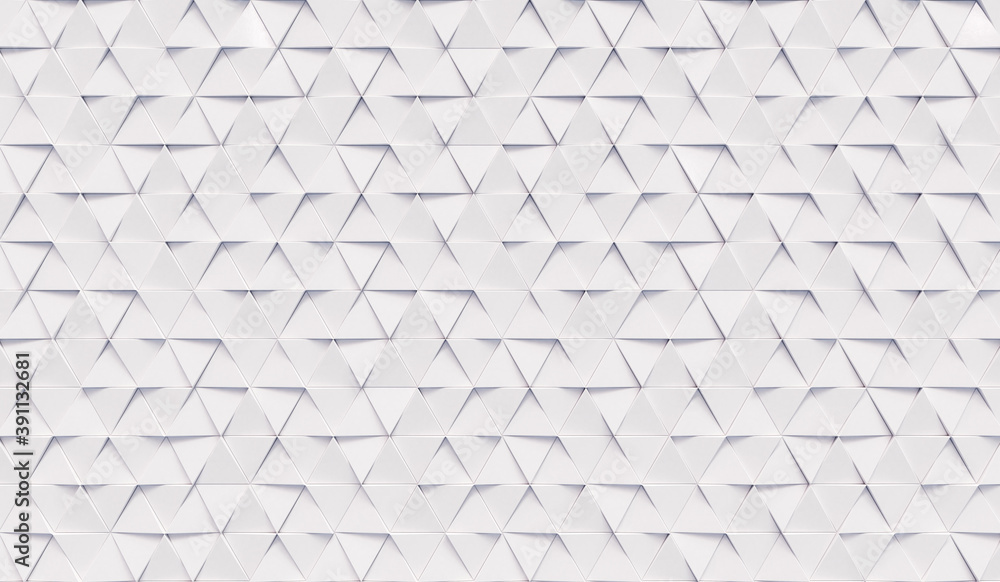 Wall mural abstract triangular background with white triangles. geometric 3d rendering