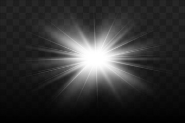 Glow isolated white light effect, lens flare
