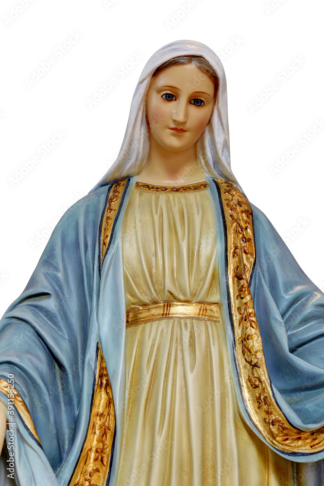 Wall mural Our Blessed Morther Mary statue isolated