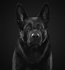  Black German Shepherd in the studio