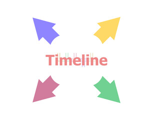 Text Timeline. Time concept . Arrow with word timeline
