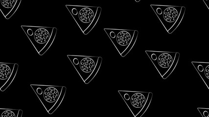 Pieces of pizza, seamless pattern for your design. Nutrition, paste