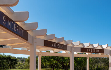 Sincerity, mateship, freedom signs left at Boyne Island, Queensland