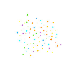 Rainbow Festive Confetti. Carnival Star Falling.