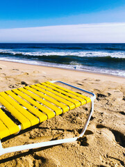 Empty Yellow beach at the ocean