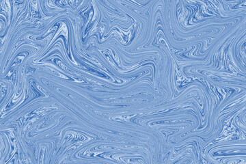 Fototapeta premium Liquid blue paint on white paper abstract background