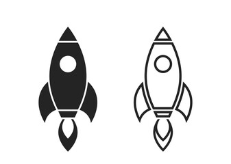 two rocket icons. starting business and startup symbols