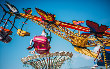 Naklejka premium Flying swing attraction