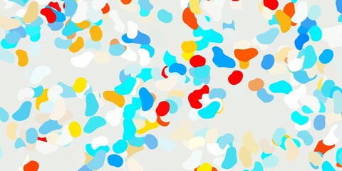 Light blue, yellow vector template with abstract forms.