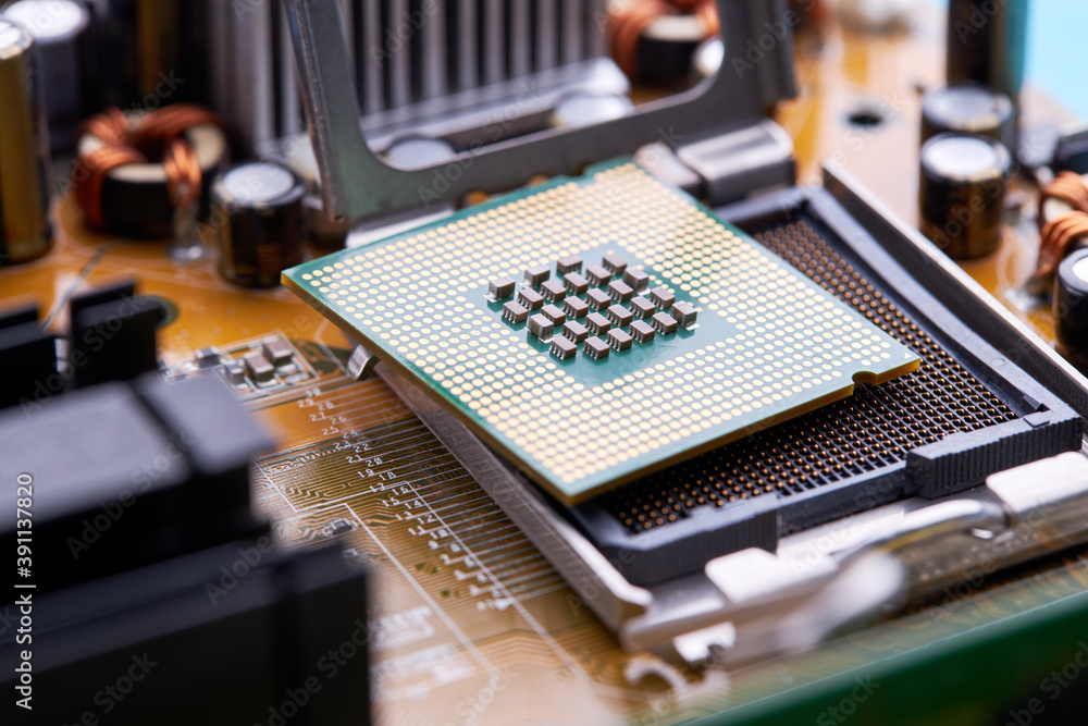 Poster technician engineer fix computer hardware. computer repair service concept. electronic industry conc