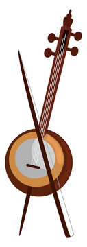 Armenian kamancha,illustration,vector on white background