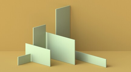 Abstract mock up made of planes 3D