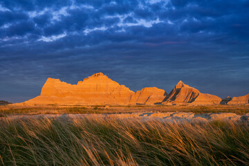 Dawn Light Glows Over Castle Formation
