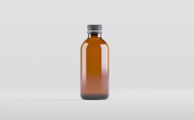 Pharmaceutical Alcohol Bottle Mockup 3D Illustration 