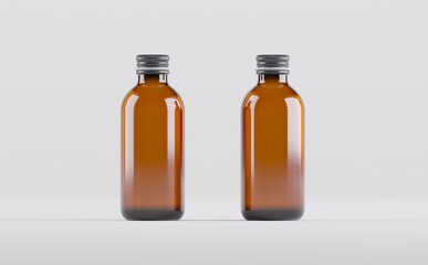Pharmaceutical Alcohol Bottle Mockup 3D Illustration 