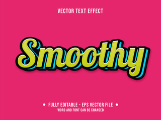 Editable text effect - Smoothy green and blue gradient color style