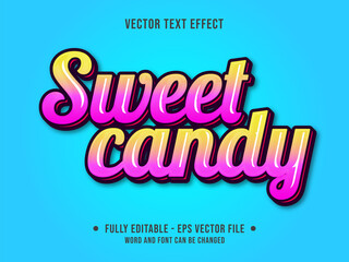 Editable text effect - Sweet candy pink and yellow gradient color style