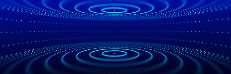 Abstract background with connecting dots and lines. Futuristic particles background. Big data visualization. 3D rendering.