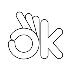 OK and Good gesture logo design template symbol, vector illustration