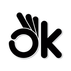 OK and Good gesture logo design template symbol, vector illustration