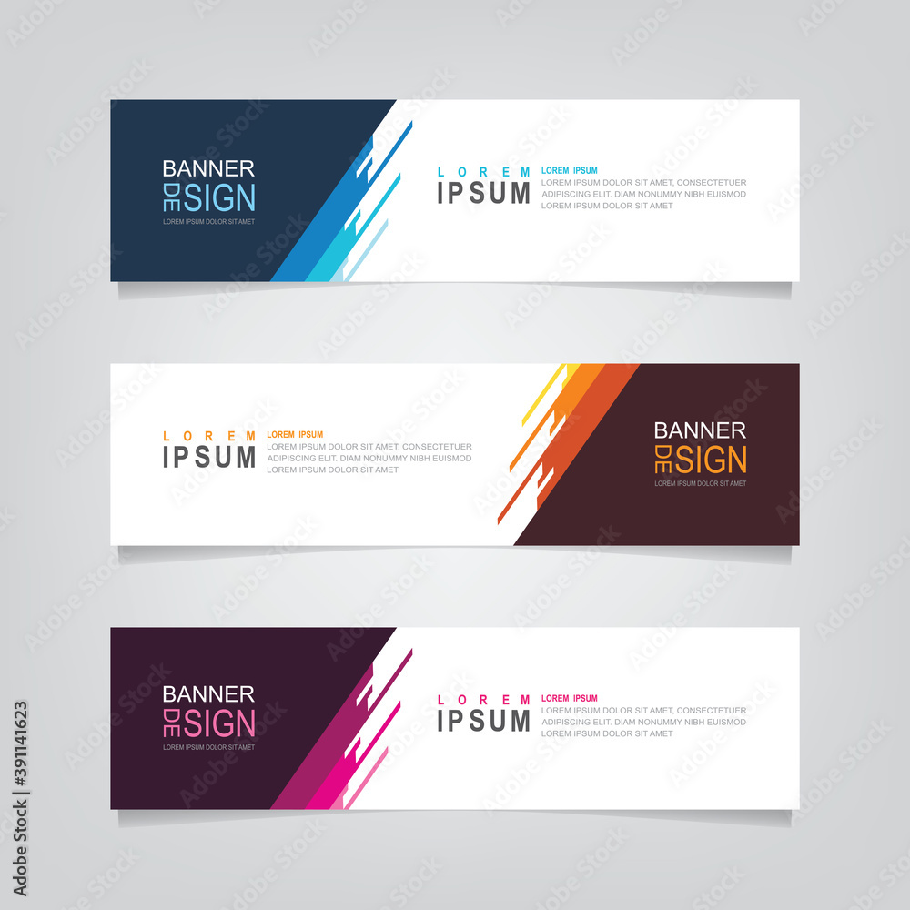 Poster vector abstract design web banner template. web design elements