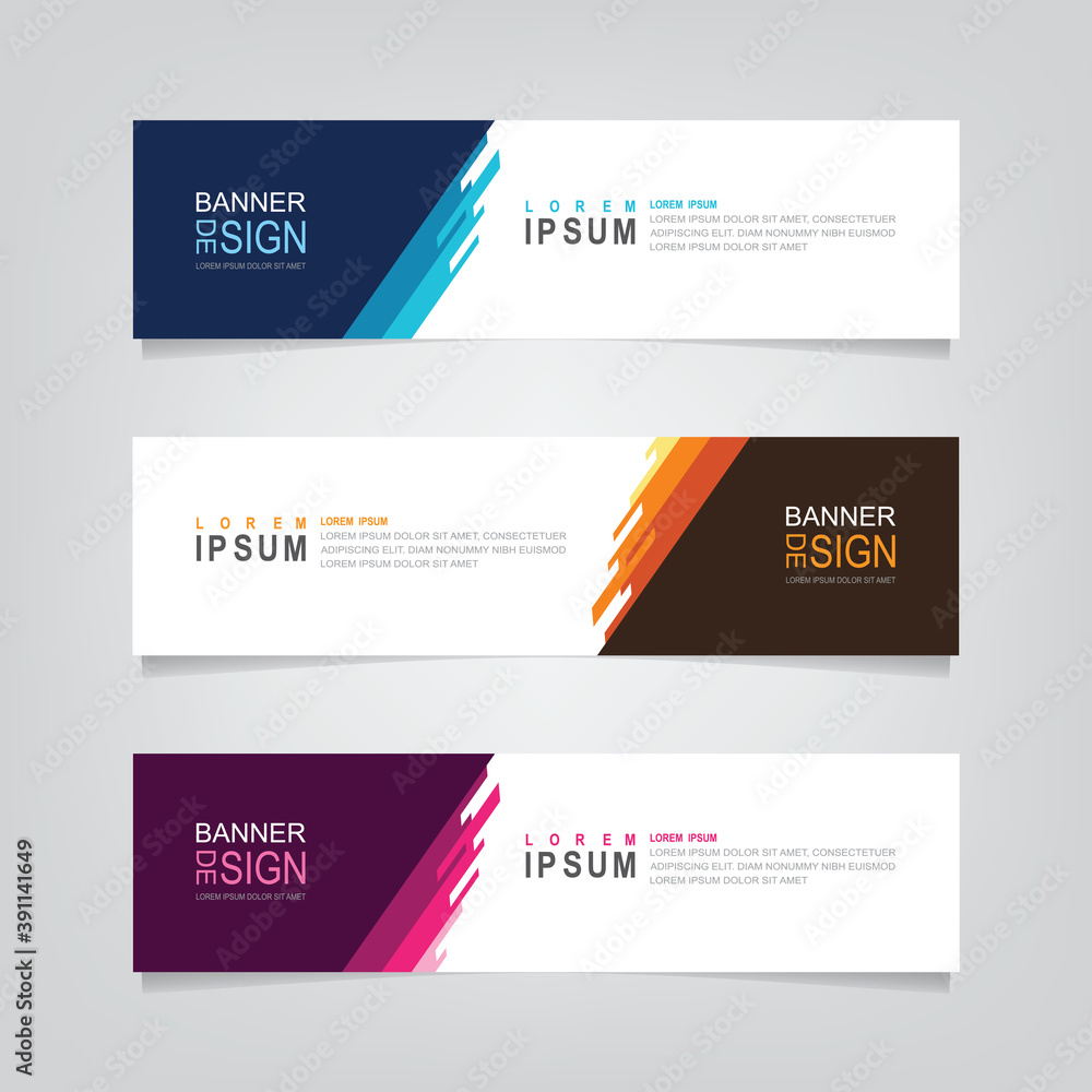 Poster vector abstract design web banner template. web design elements