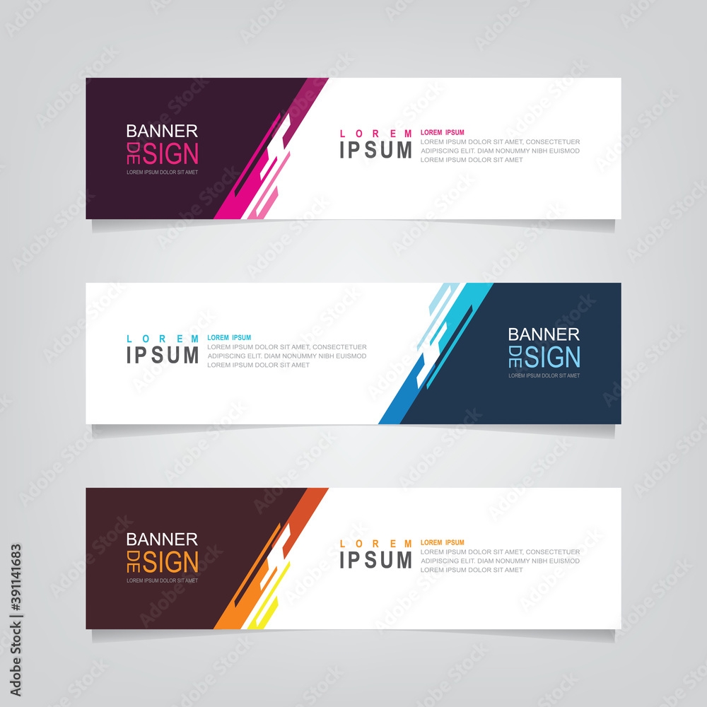 Poster vector abstract design web banner template. web design elements