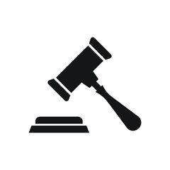 Auction Hammer icon design isolated on white background