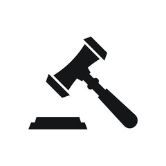 Auction Hammer icon design isolated on white background