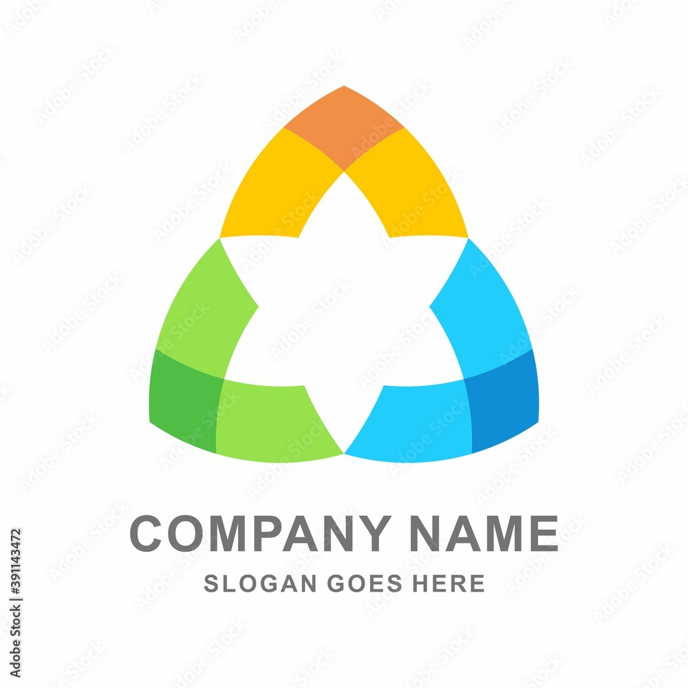 Wall mural Geometric Triangle Arrow Business Company Stock Vector Logo Design Template