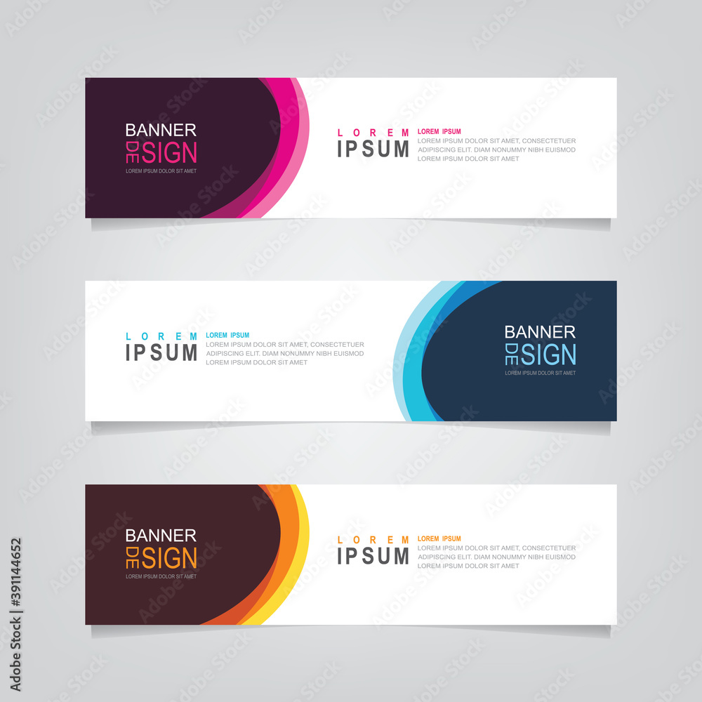 Poster vector abstract banner design web template. abstract geometric design banner web template on grey ba