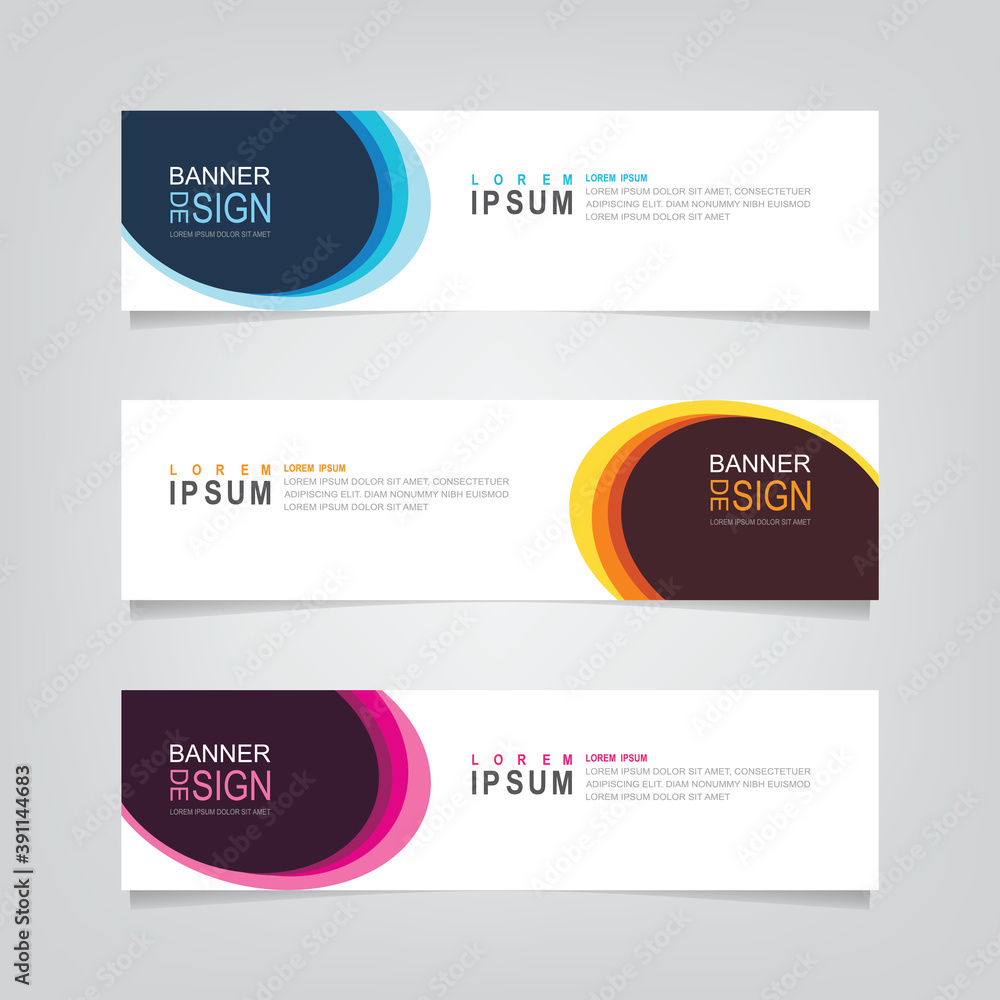 Poster vector abstract banner design web template. abstract geometric design banner web template on grey ba