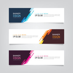 Vector abstract banner design web template. Abstract geometric design banner web template on grey background. Header footer Web Design Elements. Collection of web banner template