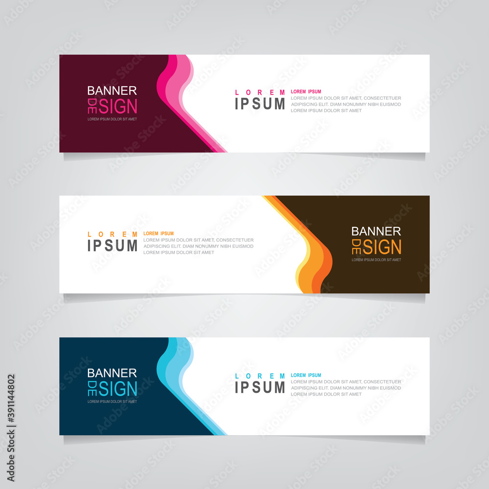 Poster vector abstract banner design web template. abstract geometric design banner web template on grey ba