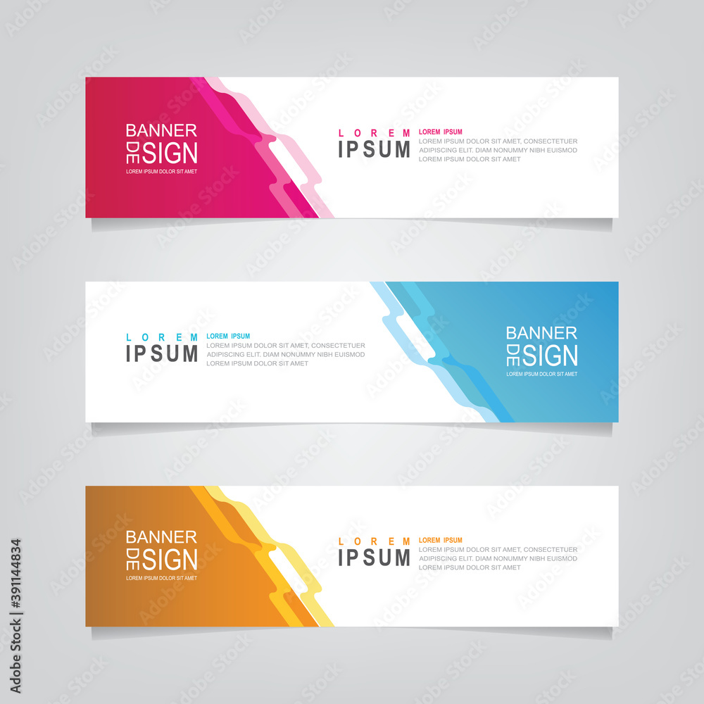 Poster vector abstract banner design web template. abstract geometric design banner web template on grey ba