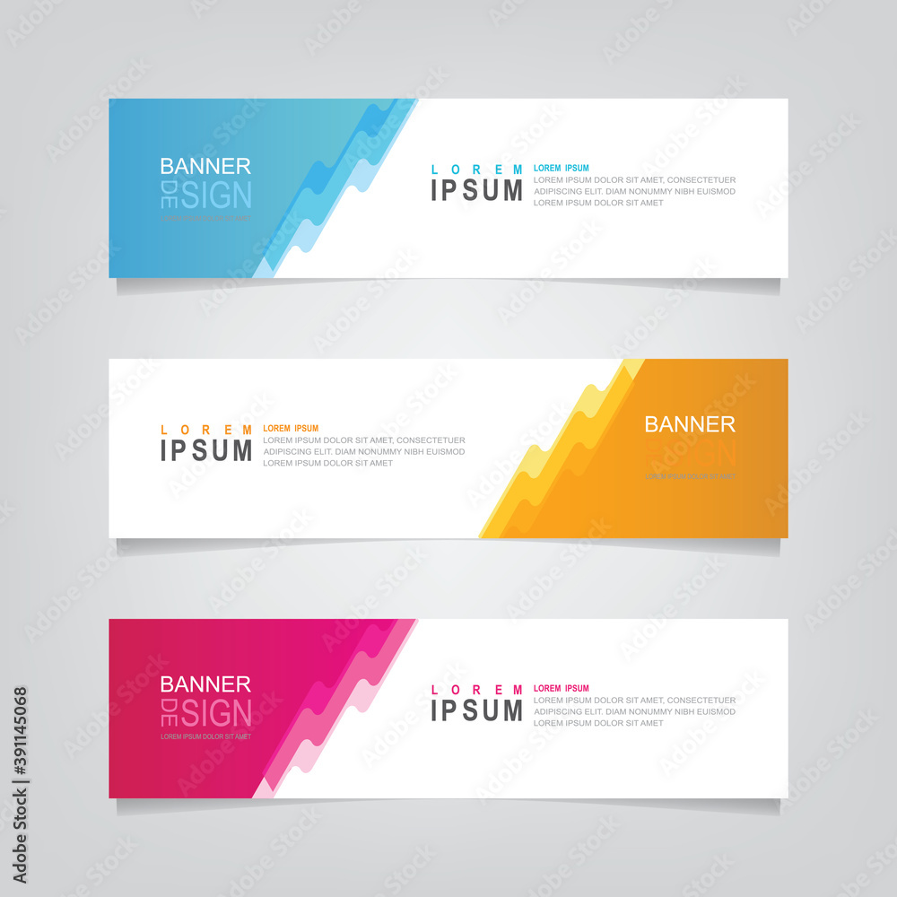Poster vector abstract banner design web template. abstract geometric design banner web template on grey ba