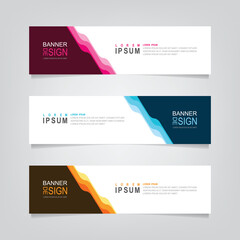 Vector abstract banner design web template. Abstract geometric design banner web template on grey background. Header footer Web Design Elements. Collection of web banner template