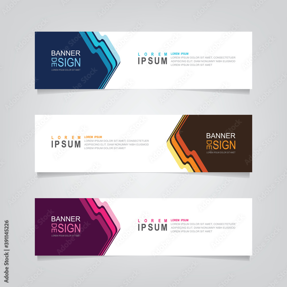 Poster vector abstract banner design web template. abstract geometric design banner web template on grey ba