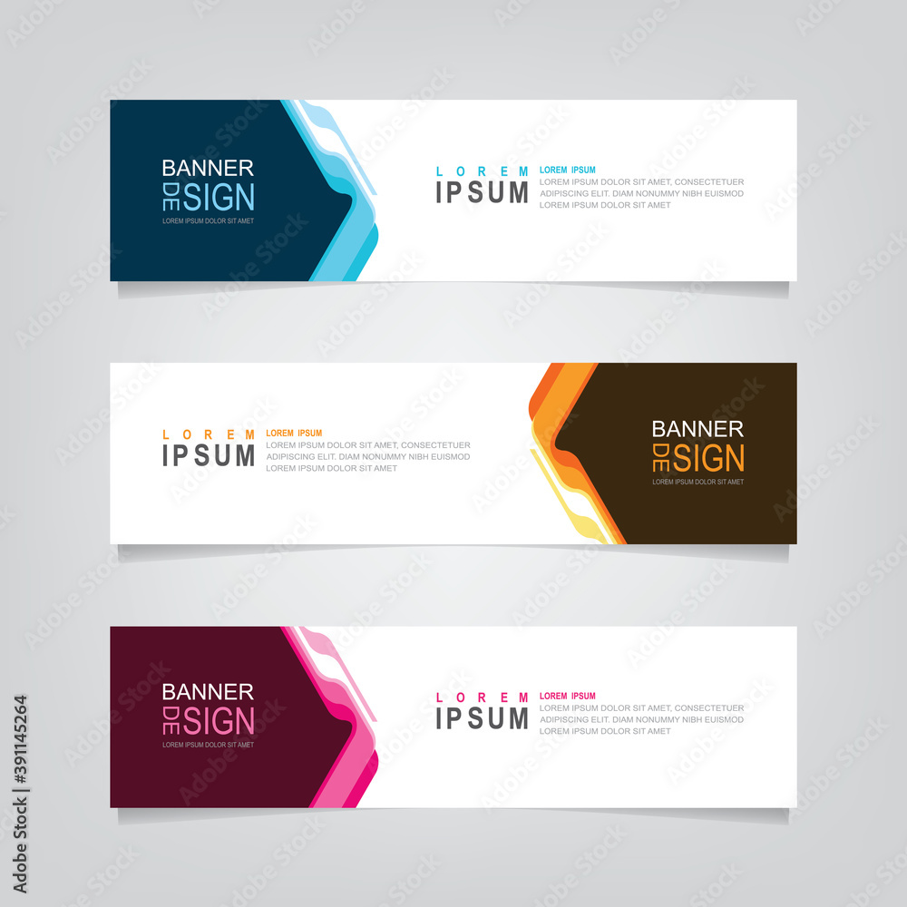 Poster vector abstract banner design web template. abstract geometric design banner web template on grey ba